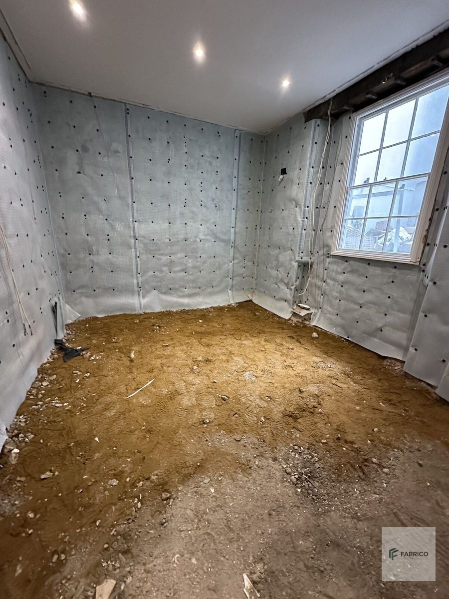 Basement tanking — membrane and floor preparation